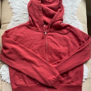 Red cropped hoodie size medium